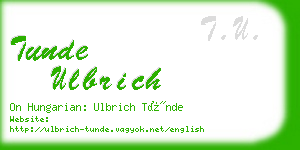 tunde ulbrich business card